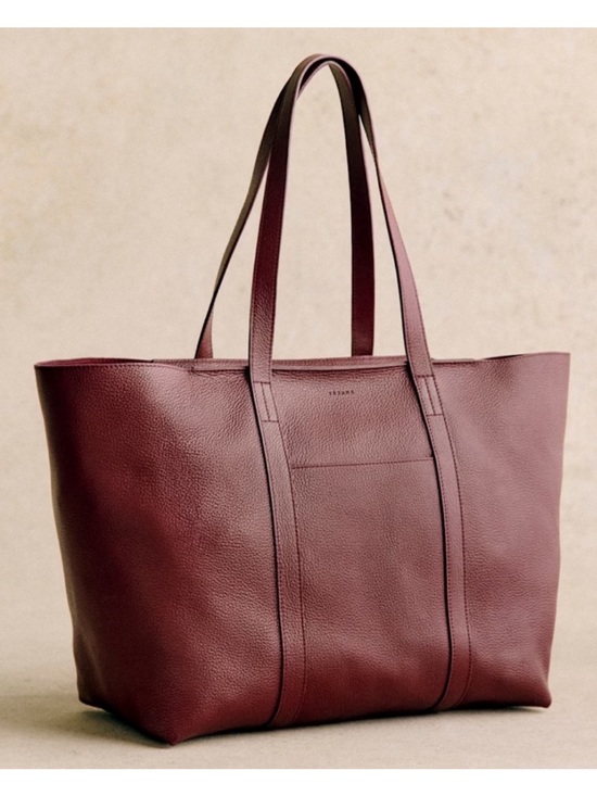 Sezane Handbags - Sezane Gabin Bag - Burgundy Grained Leather